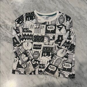 Marc Jacobs Kids Comic Print Long Sleeve Shirt - Black and White